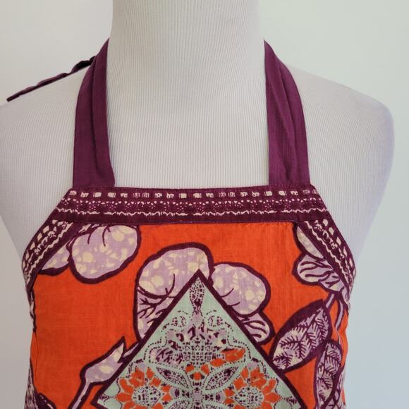 Free People Cool Cabana Tank Open Back Batik Print Red Geometric Women Small - Picture 5 of 11